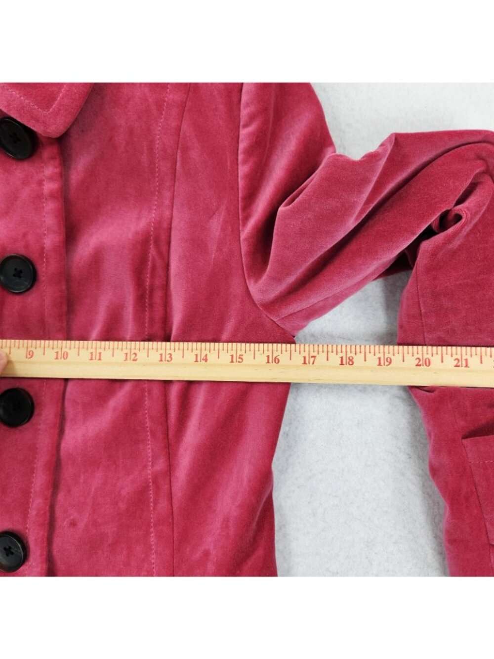 Boden Jacket Womens 4 Pink Velvet Button Front Long Overcoat Preppy Casual - Picture 3 of 12